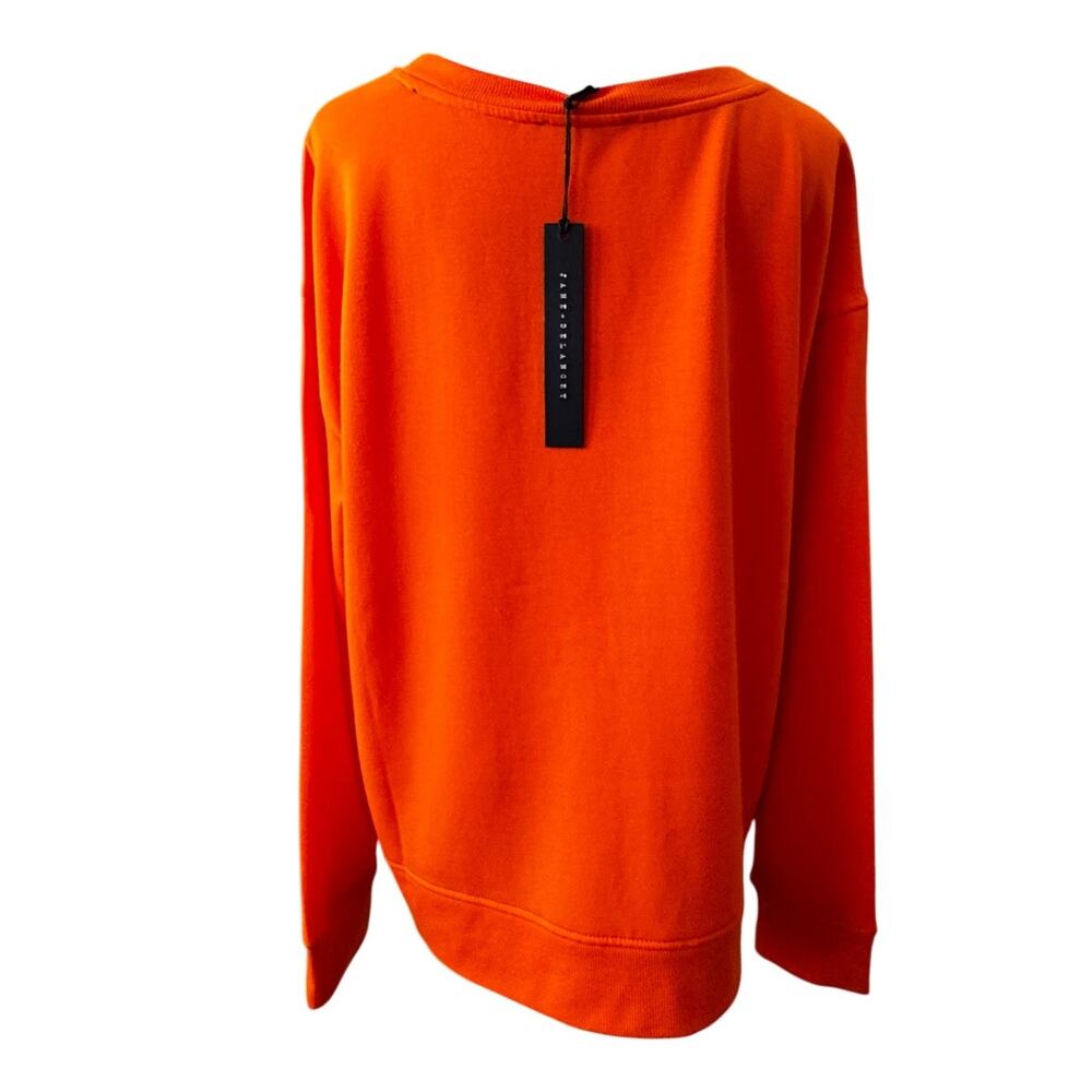 New Jane and Delancey Women's Orange Ghost Crew Neck Halloween Sweatshirt Size L - Picture 4 of 6